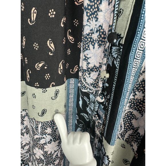 Aveology City Chic Patch Print Floral Maxi Dress Plus Size 20 Boho Peasant Folk - Picture 10 of 13